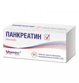 Панкреатин таблетки по 0,25 г 60 шт. - Умань Вітамін