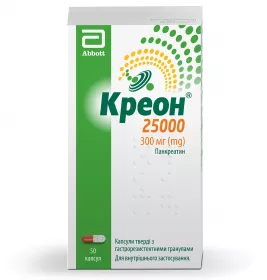 Креон 25000 капсули по 300 мг 50 шт. у флаконі 1 шт.