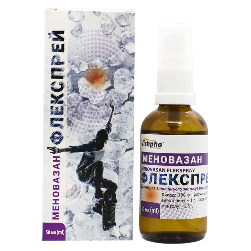Меновазан Флекспрей розчин спиртовий по 50 мл у флаконі 1 шт.