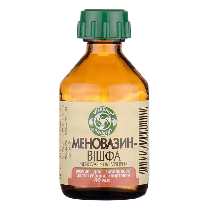 Меновазин розчин спиртовий по 40 мл у флаконі 1 шт. - Вішва