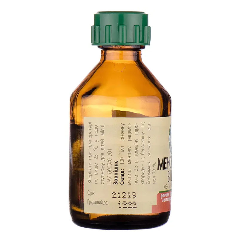 Меновазин розчин спиртовий по 40 мл у флаконі 1 шт. - Вішва