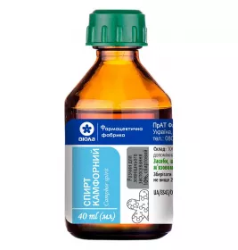 Спирт камфорний розчин 10% по 40 мл у пластиковому флаконі 1 шт. - Віола