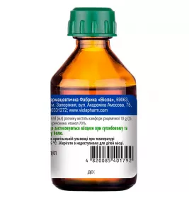 Спирт камфорний розчин 10% по 40 мл у пластиковому флаконі 1 шт. - Віола