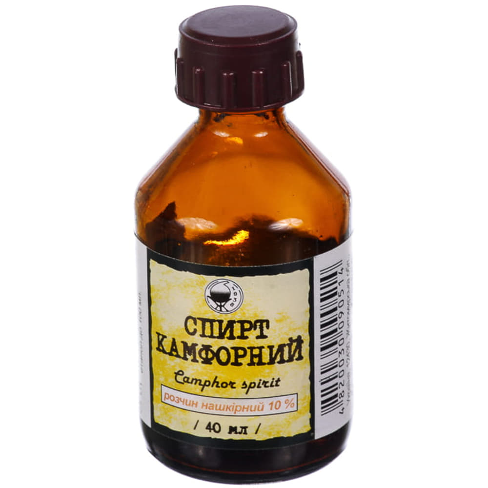 Спирт камфорний розчин 10% по 40 мл у пластиковому флаконі 1 шт. - Житомир