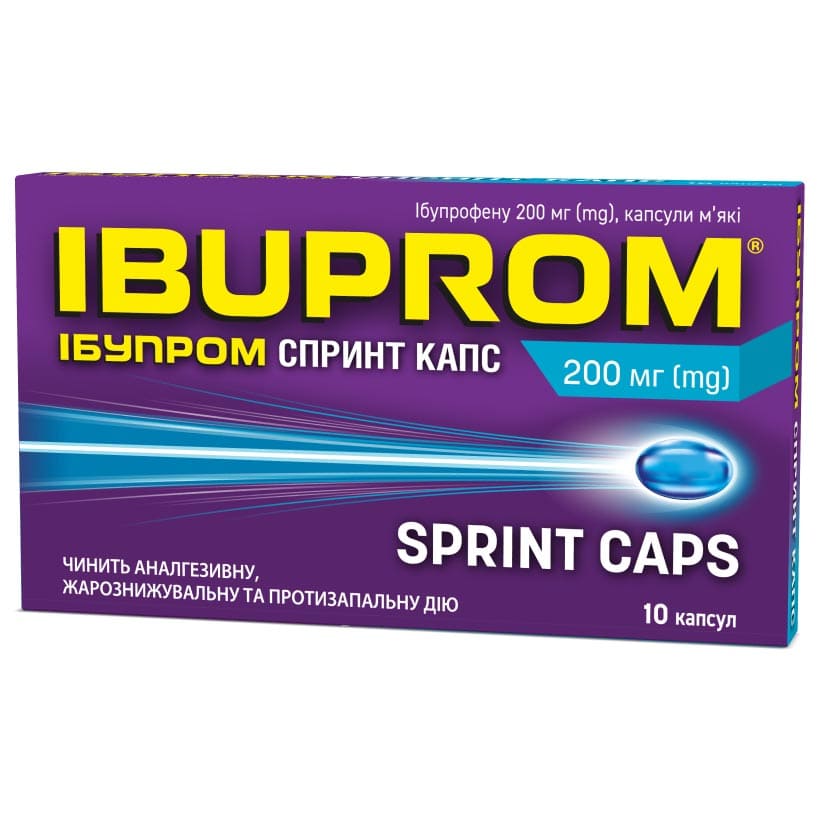 Ібупром спринт капс капсули по 200 мг 10 шт.