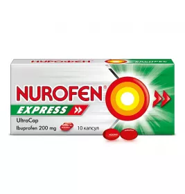 Нурофен Експрес Ультракап капсули по 200 мг 10 шт.