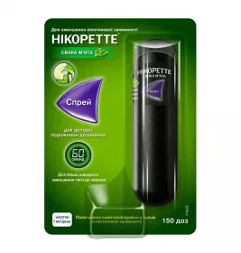 Никоретте свежая мята спрей 1 мг/доза по 150 доз во флаконе 1 шт.
