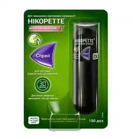 Нікоретте фруктово-м'ятний спрей 1 мг/доза по 150 доз у флаконі 1 шт.
