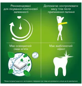 Нікоретте свіжа м'ята жувальна гумка по 4 мг 30 шт. (15х2)
