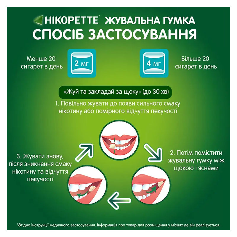 Никоретте зимняя мята резинка жевательная по 4 мг 30 шт. (15х2)