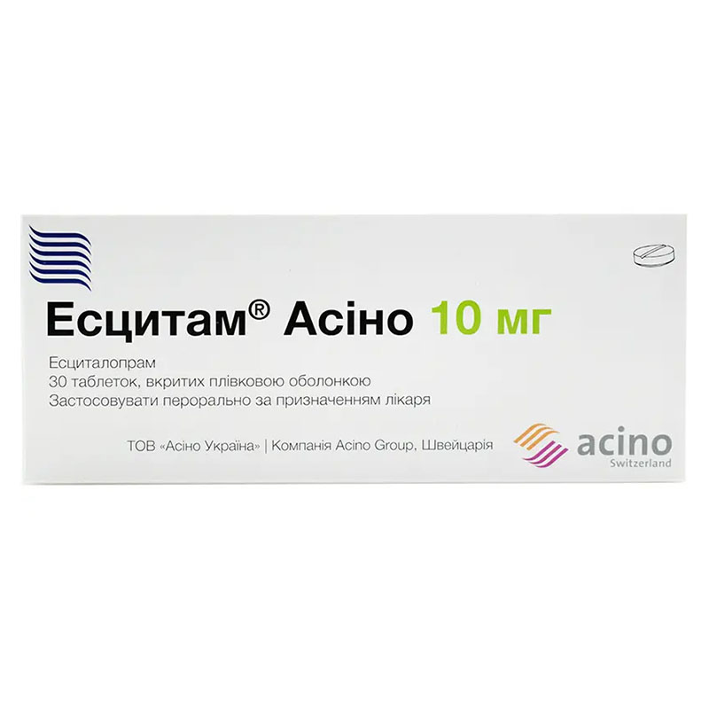 Есцитам Асіно таблетки по 10 мг 30 шт. (10х3)