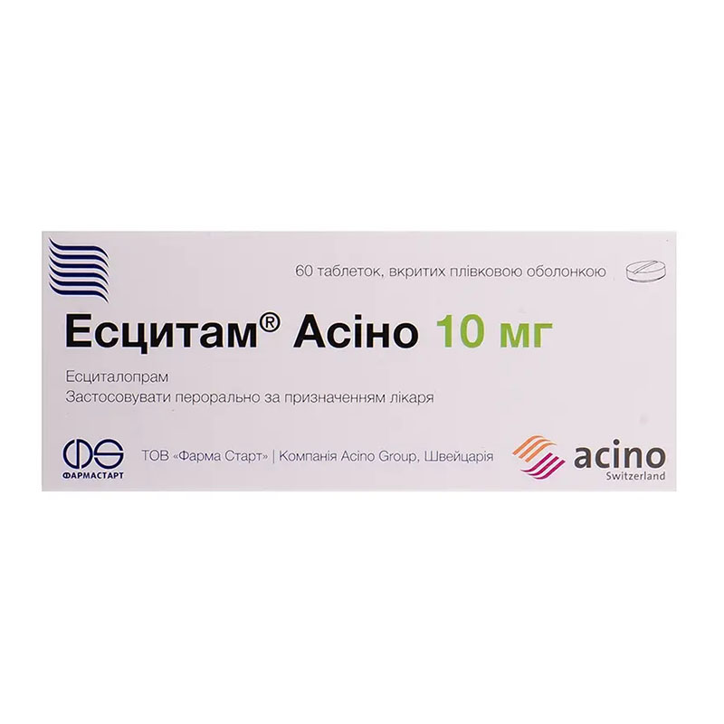 Есцитам Асіно таблетки по 10 мг 60 шт. (10х6)