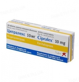 Ципралекс таблетки по 10 мг 28 шт.