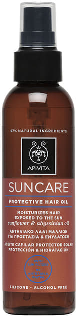 *Олія Apivita SUNCARE для волосся SPF30 із соняшником та абіссінською олією 150 мл