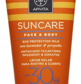 *Молочко Apivita SUNCARE для обличчя, тіла сонцезахисне SPF30 з кермеком та прополісом 150мл