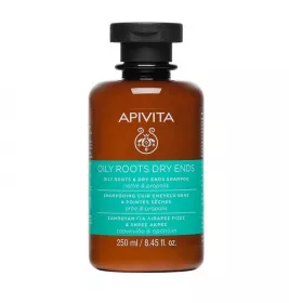 Шампунь Apivita для волосся з жирними коренями та сухими кінчиками з кропивою та прополісом 250 мл