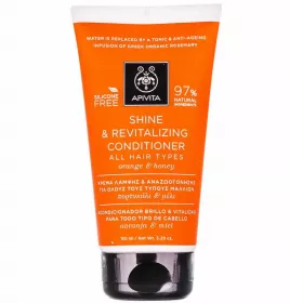 *Кондиціонер Apivita Блиск та оздоровлення для всіх типів волосся з апельсином та медом 150 мл