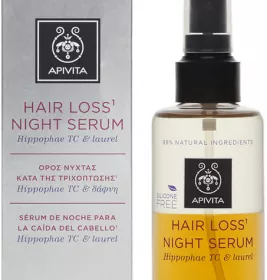 *Сироватка Apivita Нічна проти випадіння волосся з комплексом на основі обліпихи та лавра 100 мл