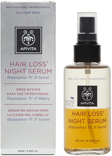 *Сироватка Apivita Нічна проти випадіння волосся з комплексом на основі обліпихи та лавра 100 мл