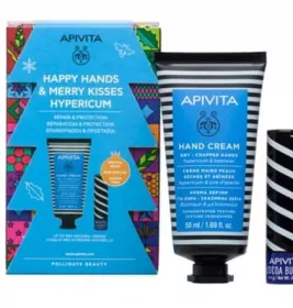 *Набір Apivita Звіробій (Крем зі звіроб. та бджол. воском для потр. шкіри рук 50мл+Бальзам для губ 4,4г)
