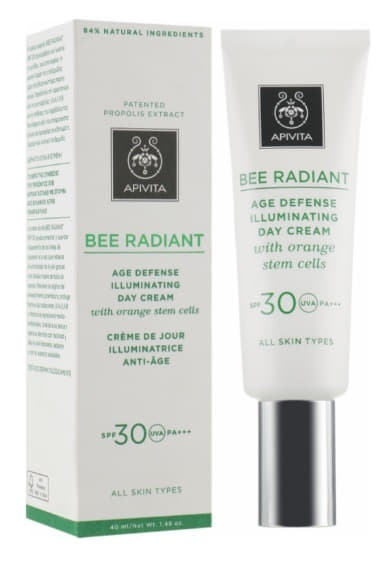 *Крем Apivita Би Рейдиент для сияния и защиты кожи от старения SPF 30 со стволовыми клетками 40 мл