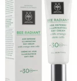 *Крем Apivita Бі Рейдіентдля сяяння та захисту шкіри від передчасного старіння SPF 30 із стовбуровими клітинами помаранча 40мл