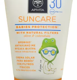 *Крем Apivita SUNCARE Сонцезахисний для немовлят з натуральними фільтрами SPF30 з оливою та календулою 100 мл
