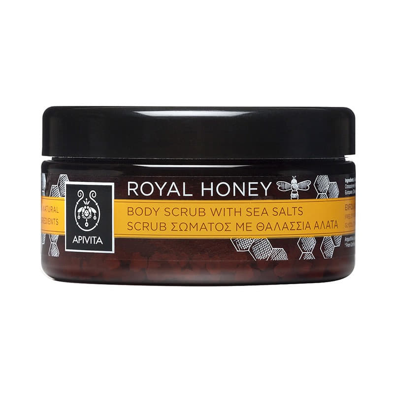 *Скраб Apivita Королівський мед для тіла з морською сіллю 250 мл