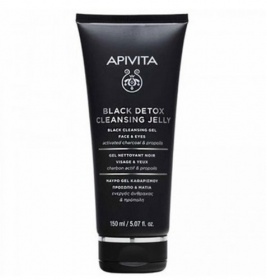 Гель Apivita Чорний очищуючий для обличчя та очей 150 мл