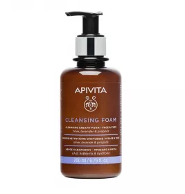 Пінка кремова Apivita EXPRESS BEAUTY Очищаюча для обличчя та очей 200мл