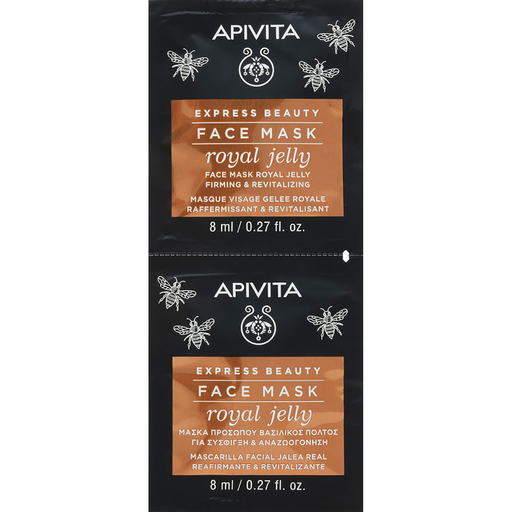 Маска Apivita EXPRESS BEAUTY с маточным молочком Упругость и восстановление 2х8 мл Маска Apivita EXPRESS BEAUTY с маточным молочком Упругость и восстановление 2х8 мл