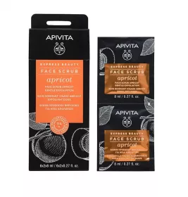 Скраб Apivita EXPRESS BEAUTY м'яке відлущування шкіри обличчя з абрикосом 2*8 мл