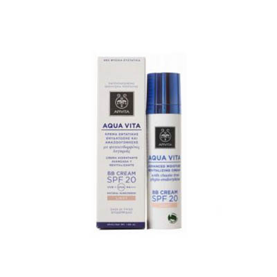 *Крем Apivita AQUA VITA для интенсивног увлажн. кожи с фито-эндорфинами ВВ Cream SPF20 светлый 40 мл *Крем Apivita AQUA VITA для интенсивног увлажн. кожи с фито-эндорфинами ВВ Cream SPF20 светлый 40 мл