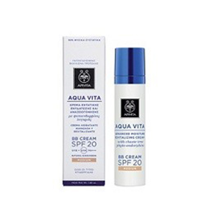 *Крем Apivita AQUA VITA для інтенсивного зволож. шкіри з фіто-ендорфінами ВВ Cream SPF20 бежевий 40 мл