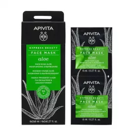 Маска Apivita EXPRESS BEAUTY с алоэ Увлажнение и свежесть 2х8 мл