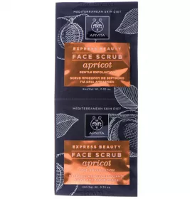 *Гель Apivita EXPRESS BEAUTY з абрикосом делікатний відлущуючий 2х8 мл