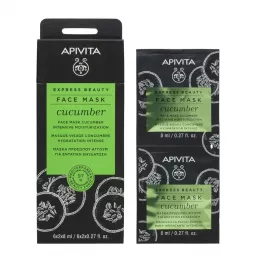 Маска Apivita EXPRESS BEAUTY с огурцом Интенсивное увлажнение 2х8 мл
