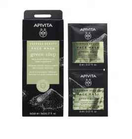 Маска Apivita EXPRESS BEAUTY с зеленой глиною глубокого очищения 2х8 мл