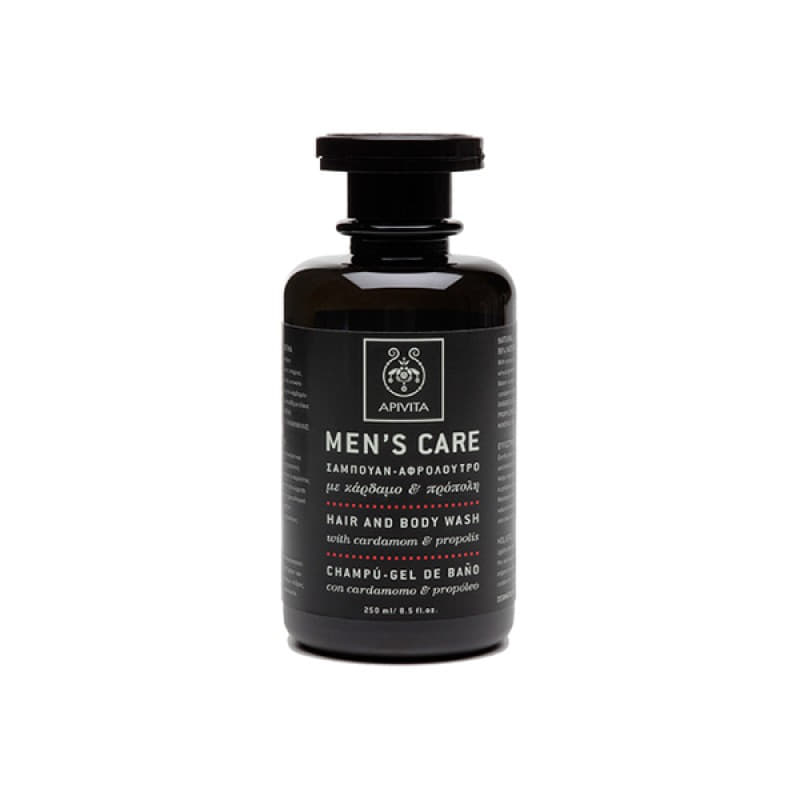 *Засіб Apivita MEN'S CARE для миття волосся і тіла з кардамоном і прополісом 250 мл