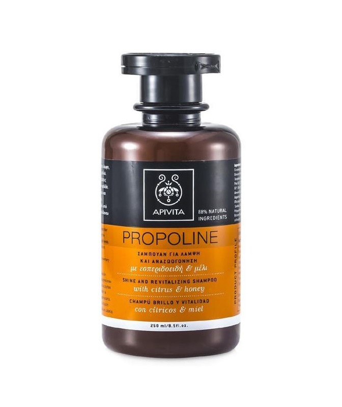 *Шампунь Apivita ПРОПОЛАЙН блиск і здоров'я з цитрусом і медом 250 мл