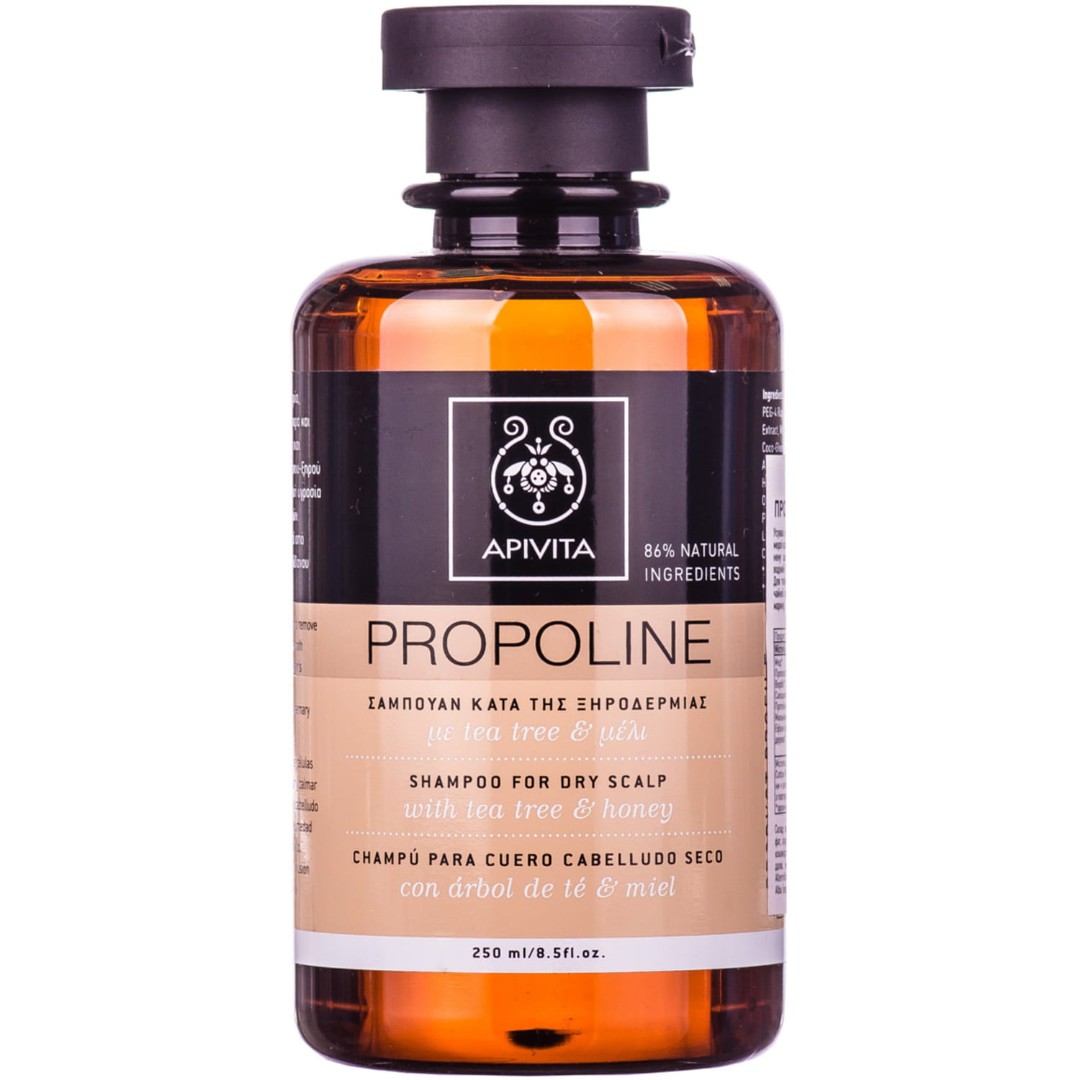 *Шампунь Apivita ПРОПОЛАЙН для сухої шкіри голови з чайним деревом і медом 250 мл