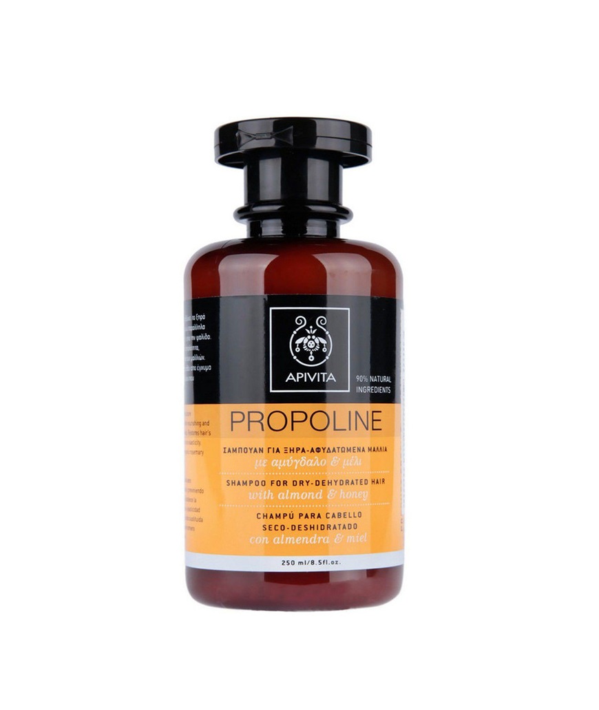 *Шампунь Apivita ПРОПОЛАЙН для сухих зневодженого волосся з мигдалем і медом 250 мл