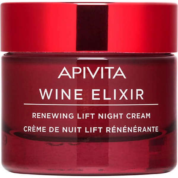 *Крем Apivita WINE ELIXIR нічний при зморшках для збільшення пружності шкіри з пчелиним воском і червоним вином