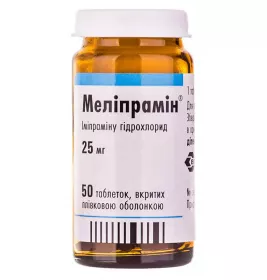 Мелипрамин таблетки по 25 мг 50 шт. во флаконе