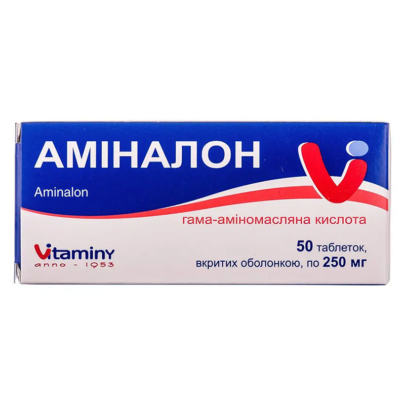 Аминалон таблетки по 0.25 г 50 шт. (10х5) Аминалон таблетки по 0.25 г 50 шт. (10х5)