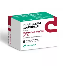 Пірацетам-Дарниця розчин для ін'єкцій 200 мг/мл у ампулі по 5 мл 10 шт.