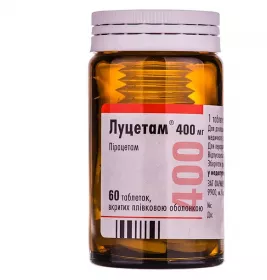 Луцетам таблетки по 400 мг 60 шт. во флаконе