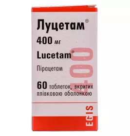 Луцетам таблетки по 400 мг 60 шт. во флаконе