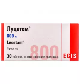 Луцетам таблетки по 800 мг 30 шт. (15х2)