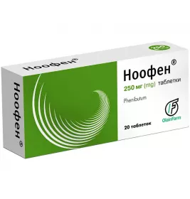Ноофен таблетки по 250 мг 20 шт. (10х2)